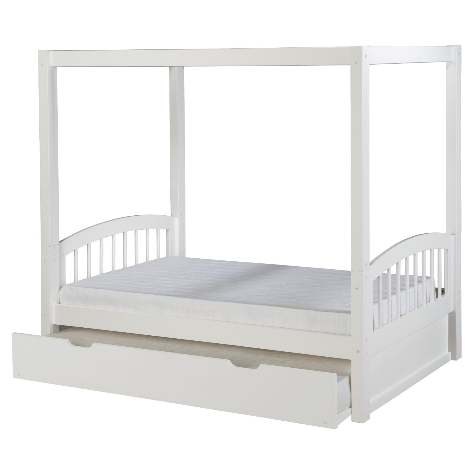 Camaflexi Twin Size Canopy Bed With, Twin Canopy Bed With Trundle