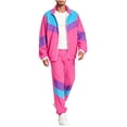 thumbnail image 5 of BELTNOV Men's 2 Piece Sets 80s 90s Tracksuit Long Sleeve Jacket with Elastic Waist Pants Set for Daily Wear Hot Pink, 5 of 6