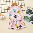 thumbnail image 4 of Baby Girl Clothes Toddler Summer Outfits Sleeveless Tie Strap Tank Top Elastic Waist Shorts Clothing Set Girls Summer Set 1-7 Years,6-7 Years, 4 of 5