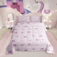 thumbnail image 1 of Erosebridal Girly Pink Bowknot Bedding Toddler Comforter Set, Cute Bow Down Comforter, Abstract Striped Decor, Reversible, 1 of 7