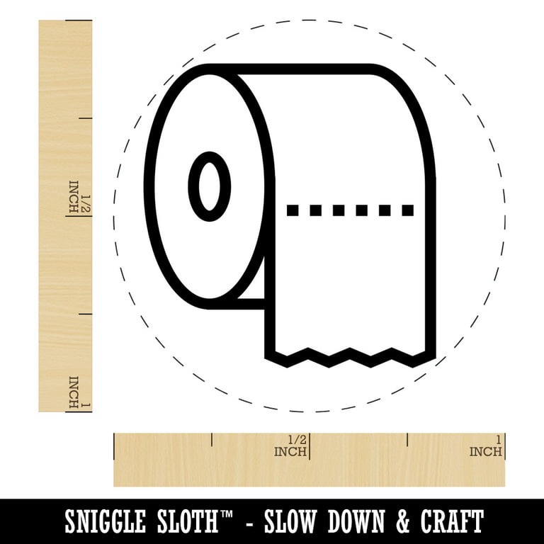 Toilet Paper Roll Icon Rubber Stamp for Scrapbooking Crafting