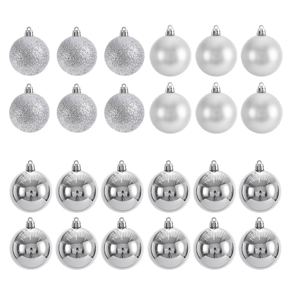 Matsuzay 24 bolas decorativas fáciles de usar, esenciales para Navidad, duraderas y fiables, amplia aplicación Kits de decoración para fiestas plata