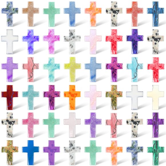 Colgantes de piedras preciosas con forma de cruz, 50 unidades, color Nuenen, color vintage