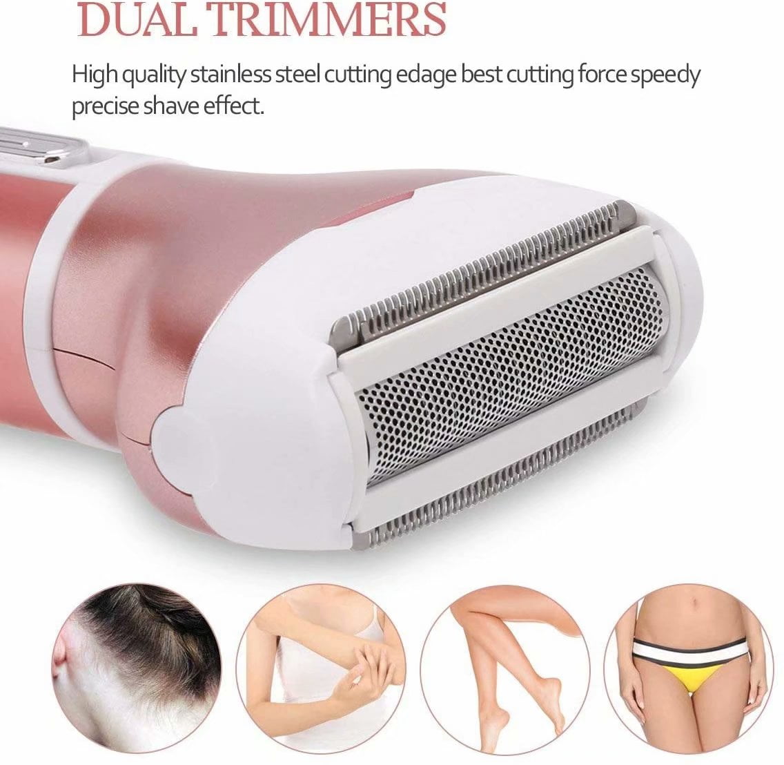 Artrylin Women Shaver 4 in 1 Electric Ladies Shaver Facial Hair Painless Removal Legs Trimmer Waterproof Razor