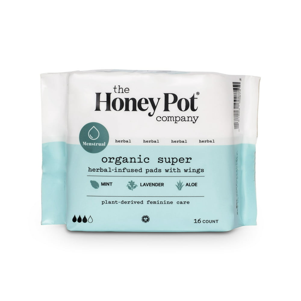 The Honey Pot Company Organic Herbal Super Pads, 16 Count