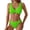Fluorescent Green, variant on Women's Bikini Set Fashion Solid Color Two Piece Sexy Swimsuit with Removable Bra Pads No Underwire for Beach Vacation,Black,L