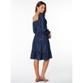 thumbnail image 5 of Celebrity Pink Women's Long Sleeve Lace Trim Midi Dress, Sizes XS-XXXL, 5 of 7
