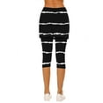 thumbnail image 4 of LEBONYARD Women's False Two-piece Capris Yoga Legging Pants Casual Solid Soft Underpants Skirt Yoga Pants, 4 of 6