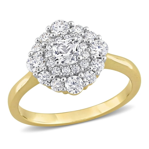 Everly Women's Created Moissanite 10K Yellow Gold Engagement Ring