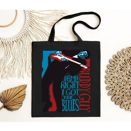 vintage ~BEST NEW~I Got The Blue Buddy Guy Guitar Tote Bag Short Sleeve S- Fullcolor-TH24093