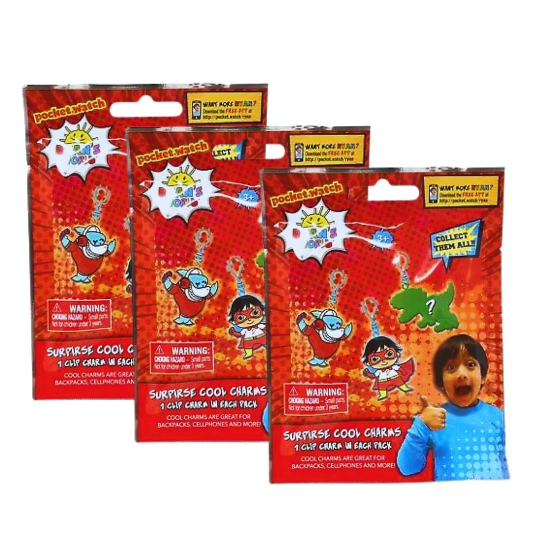 NS Ryan s World Pocket Watch Surprise Cool Charms 3 Pack Random