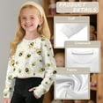 thumbnail image 6 of Xoenoiee Bee Honeycomb Print Girls Sweatshirt Kids Long Sleeve Oversized Fashion Pullover Crop Tops Fall Clothes, 13-14 Years, 6 of 7