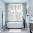 thumbnail image 4 of White Gold Marble Kitchen Curtains Valances and Tiers Set of 3 Abstract Gradient Stone Texture Modern Tier Curtains and Valance with Rod Pocket for Small Windows, 27.5"x24", 4 of 9
