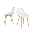 thumbnail image 5 of Kurv 3 Piece Cafe Dining Set Medium Oak and White, 5 of 10