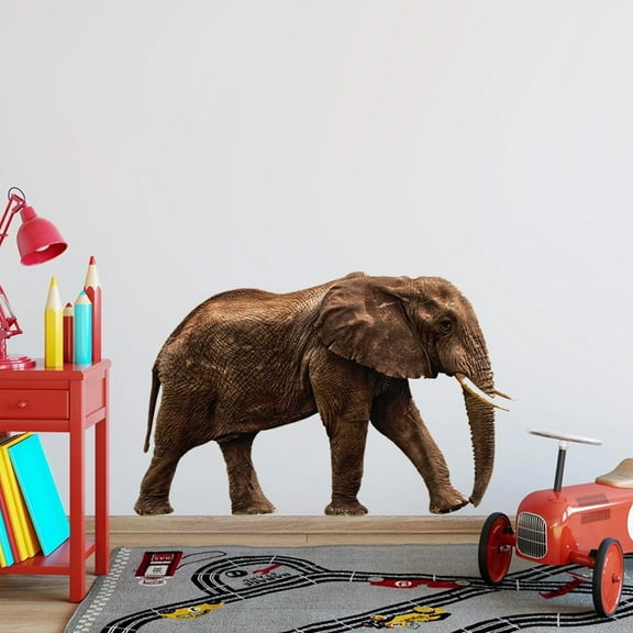 VWAQ African Elephant Wall Sticker Decal Safari Elephant Wall Cling Decor - PAS13 (18"H X 28"W)
