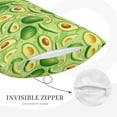 thumbnail image 3 of Gukieu Green Avocado Print Plush Pillow Cover, Hidden Zipper Pillow Protector without Pillow Core, Suitable for Bedroom, Office, Car Decoration-16"x24", 3 of 6