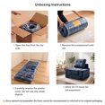thumbnail image 3 of Oak and Birch 3-in-1 Folding Floor Sofa Bed, Boneless Convertible Couch with Chaise Lounge & Sleeper, High-Density Foam, Plush Velvet Upholstery, No Assembly, Navy Blue, 3 of 8