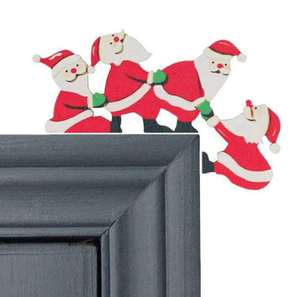 2PCS Christmas Door Frame Decorations Wooden for Xmas Home Doors Walls ,D