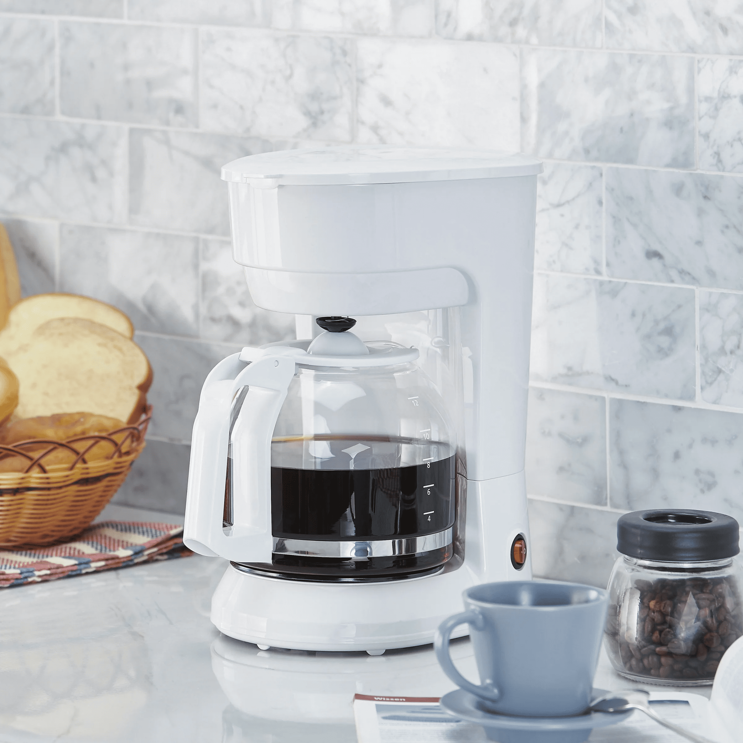 (2 pack) Mainstays 12 Cup Coffee Maker, 1.8  Liter Capacity, White, New Condition, Medium Roast Type