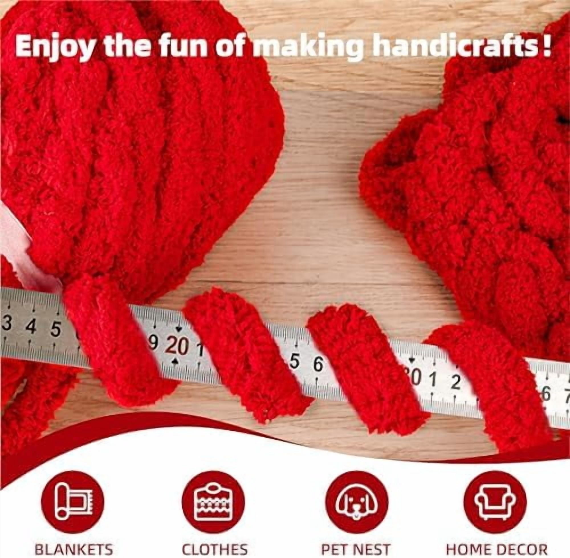 Chunky Yarn for Hand Knitting, 8 Packs Chunky Chenille Yarn for Crocheting, Bulky Thick Fluffy Yarns for Knitting, Super Bulky Blanket Yarns for Handcrafts 2045g (72oz) 245 Yards (224m)