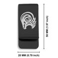thumbnail image 2 of Stainless Steel Tribal Aries Zodiac (Ram) Classic Slim Money Clip Credit Card Holder, 2 of 2