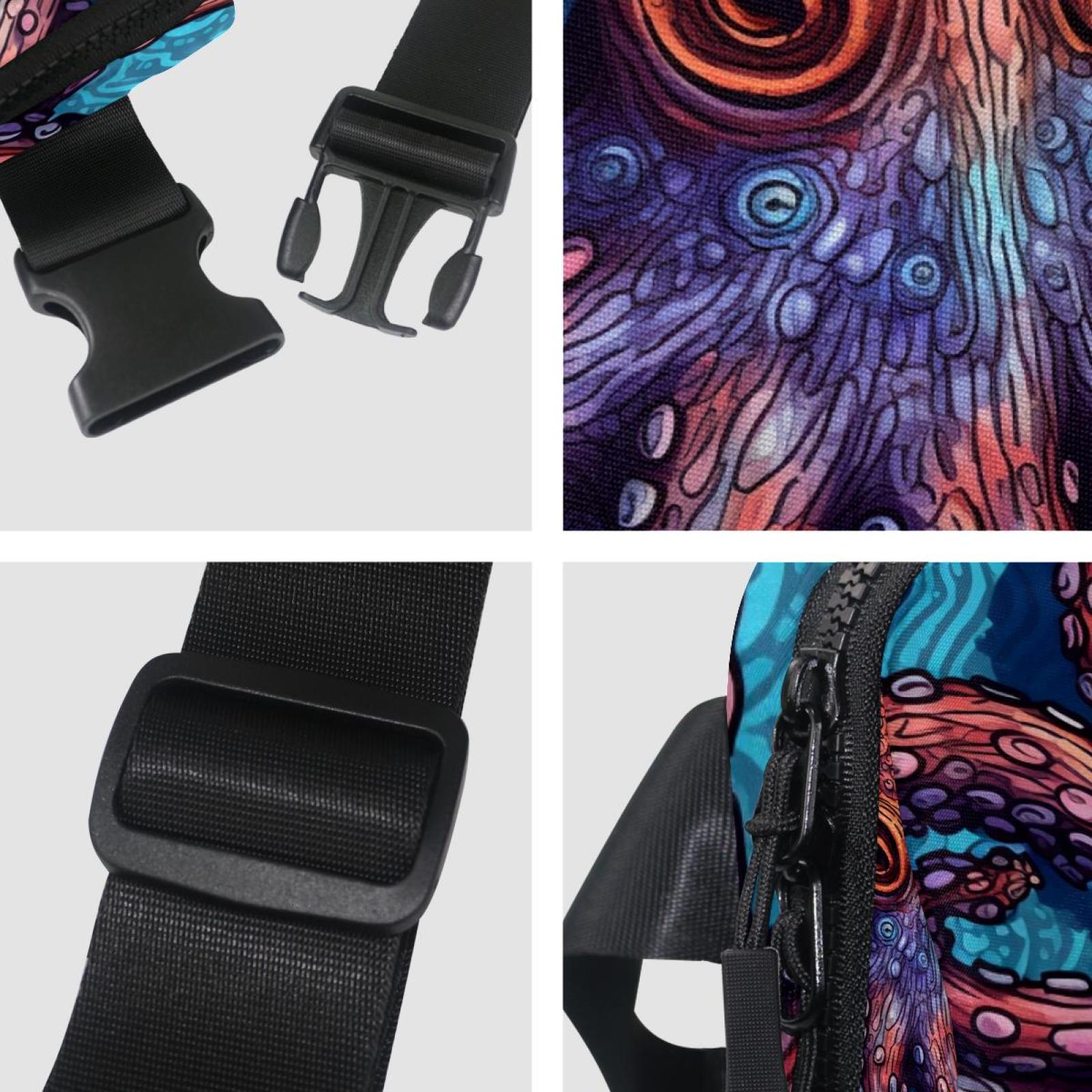 Octopus Lightweight Adjustable Fanny Pack with Extension Strap - Unisex Waist Packs Crossbody Bag