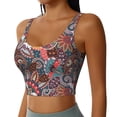 thumbnail image 5 of Sports Bra For Women, Tribal Paisley Sports Bras For Women High Support, Workout Tank Tops Woman With Removable Cups, 5 of 8