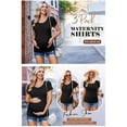 thumbnail image 2 of Weardear 3 Pack Maternity Shirts Side Ruched Short Sleeve Pregnancy Tee Tops Crew Neck Tunic, 2 of 5