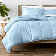 thumbnail image 2 of 500-TC Egyptian Cotton All Season Comforter for Adults Super King Plus Size 120" x 120" Inches, 1pc Comforter Box Stitched with 4 Corner Tabs, 300 GSM Comforter, (Light Blue), 2 of 7