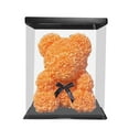 thumbnail image 3 of Oso de rosas con caja, adorable oso de flores preservadas, regalo artificial para bodas y fiestas. Naranja, 3 of 9