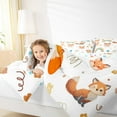thumbnail image 4 of Feelyou Funny Jungle Fox Queen Comforter Set for Boy, Cartoon Rainbow Bedding Sets, Flower Love Heart Reversible Bedding Comforter Set, Luxury Bedroom Decor, 3 Pieces, 4 of 8