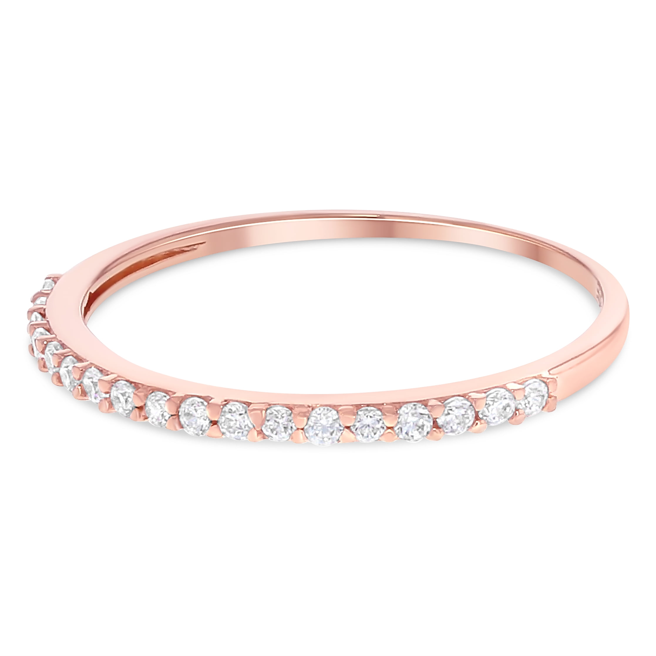 14K Rose Solid Gold 1.5MM CZ Half Eternity Womens Wedding Band IG-01-200-1392 Ioka