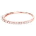 thumbnail image 3 of Ioka - 14K Rose Solid Gold 1.5MM CZ Women's Stackable Half Eternity Wedding Anniversary Ring Band- Size 5.5, 3 of 6