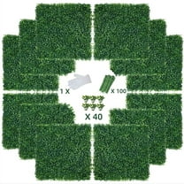 BSHAPPLUS® 12 PCS 24"x16" Artificial Boxwood Panels, Boxwood Hedge Wall Panels, Artificial Grass Backdrop Wall 2", Privacy Hedge Screen UV Protected for Outdoor Indoor Garden Fence Backyard
