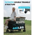 thumbnail image 3 of Gonex 48" Extra Long Collapsible Folding Wagon, 300L Large Capacity Heavy Duty Utility Wagon Cart with All-Terrain Wheels for Camping, Beach, Sports, Garden & Yard, 3 of 9