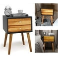 thumbnail image 3 of Giantex End Side Table Nightstand with Storage Drawer and Shelf, Wood Nightstand with 2-Drawers, Solid Wood Legs Living Room Bedroom Furniture, 3 of 8