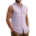 thumbnail image 7 of USNSM (S-5XL) Big and Tall Sleeveless Button Down Shirts for Men Summer Casual Beach Vacation Collared Tank Tops Basic Vest Shirts with Pockets Red XXXL, 7 of 7