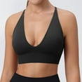 thumbnail image 3 of Fsqjgq Bras for Women Underwear Backless Bra Wireless Tops Black Bralette Women's V Neck Long Line Sports Bra Strap Padded Cup Adjustable Thin Strap Fitness Yoga Short Top Yoga Tops, 3 of 7
