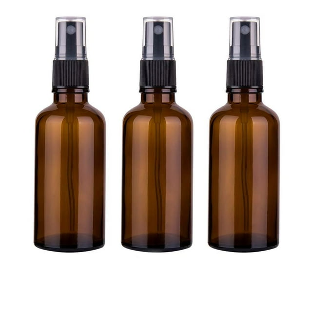 Jinsinto 2oz Amber Glass Spray Bottles for Essential Oils, Small Empty Spray Bottle, Fine Mist Spray, Set of 3