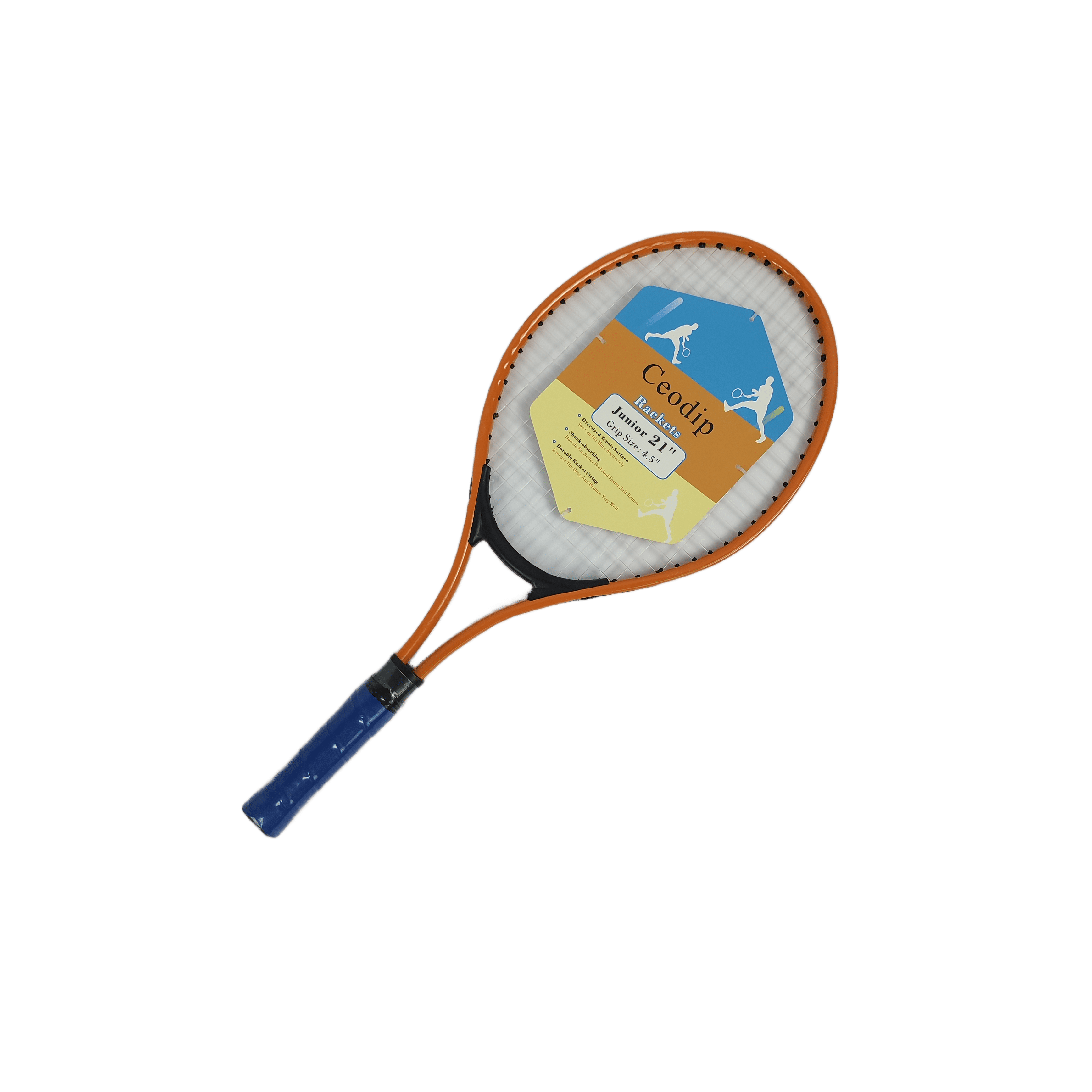 Ceodip 21" Tennis Racket, 4.5" Grip Size Beginner Racquet with Shock Absorption