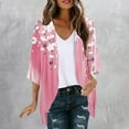 thumbnail image 5 of Hvyesh 3/4 Sleeve Cardigan for Women Plus Size Open Front Cardigans Trendy Floral Print Chiffon Cover Up Tops, 5 of 5
