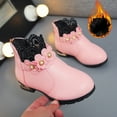 thumbnail image 2 of Otqutp Baby Cute Footwear Little/big Kids Shoes Fashion Boots Shoes Plush Low Tube 3D Flowers Print Leather Boots for 4 to 12 Years, 2 of 9