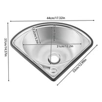 Single Triangle Wash Basin Corner Sink Mini Bar Sink Stainless Steel w/ Faucet