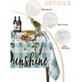 thumbnail image 2 of Sunflower Table Cloth, Teal Green Check You Are My Sunshine Bee Waterproof Tablecloth for Rectangle Tables, Reusable Washable Fabric Table Cover for Restaurant Kitchen Dining Tables 60"x102", 2 of 6