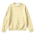 thumbnail image 4 of Kids Leopard Print Crew Neck Sweatshirt Boys Girls Long Sleeve No Hood Pullover Top Soft Loose Fit Casual Sweatshirt for Autumn Winter Campus Outdoor Daily Wear(Light Yellow,4-5 Years), 4 of 4