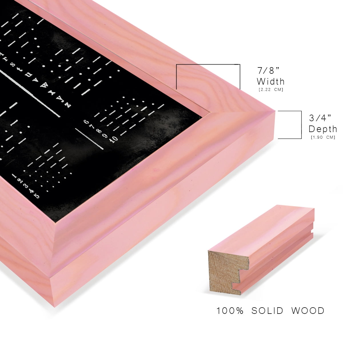 Morse Code Chart - Framed Print w/glass - Sunset Pink