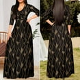 thumbnail image 4 of Plus Size Maxi Dress for Women Casual Summer Sundress V-Neck 3/4 Sleeve Summer Casual Sleeveless Vacation Party Long Maxi Dresses Cute Floral Wedding Guest Dress Premium Elegant Vestidos, 4 of 6