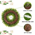 thumbnail image 3 of Puerta delantera Wreath DDHS de madera de boj grande, 60 cm, con resorte artificial, 3 of 8