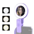 thumbnail image 2 of Clip-on Selfie Ring Light for Phone with Selfie Mirror 3 Light Modes 3 Levels Brightness 180 Rotatable Built-in Battery Portable Selfie Fill Light Replacement for, 2 of 7