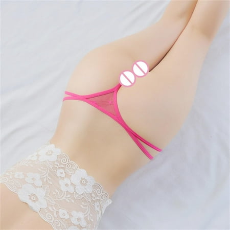 

MPWEGNP Womens Printed Seamless Adhesive Panties Sexy Low Waist Ice Silk Thong Sexy Panties